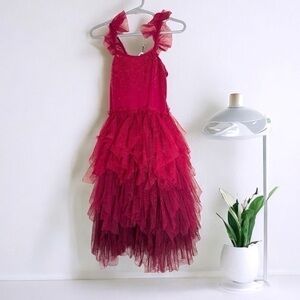 Cotton On Kids Ombre Red Sequins Tulle Dress